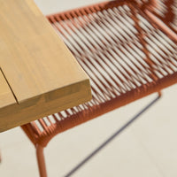 Hali 6 Seater Wooden Garden Dining Set with Ryder Burnt Orange Chairs - 175cm