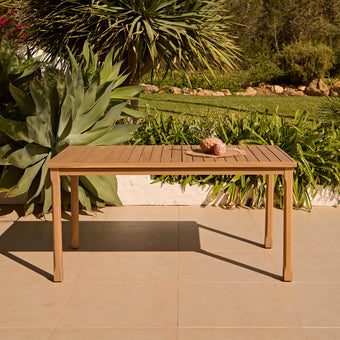compare product Harlyn 4 Seater Wooden Garden Dining Table - White Acacia