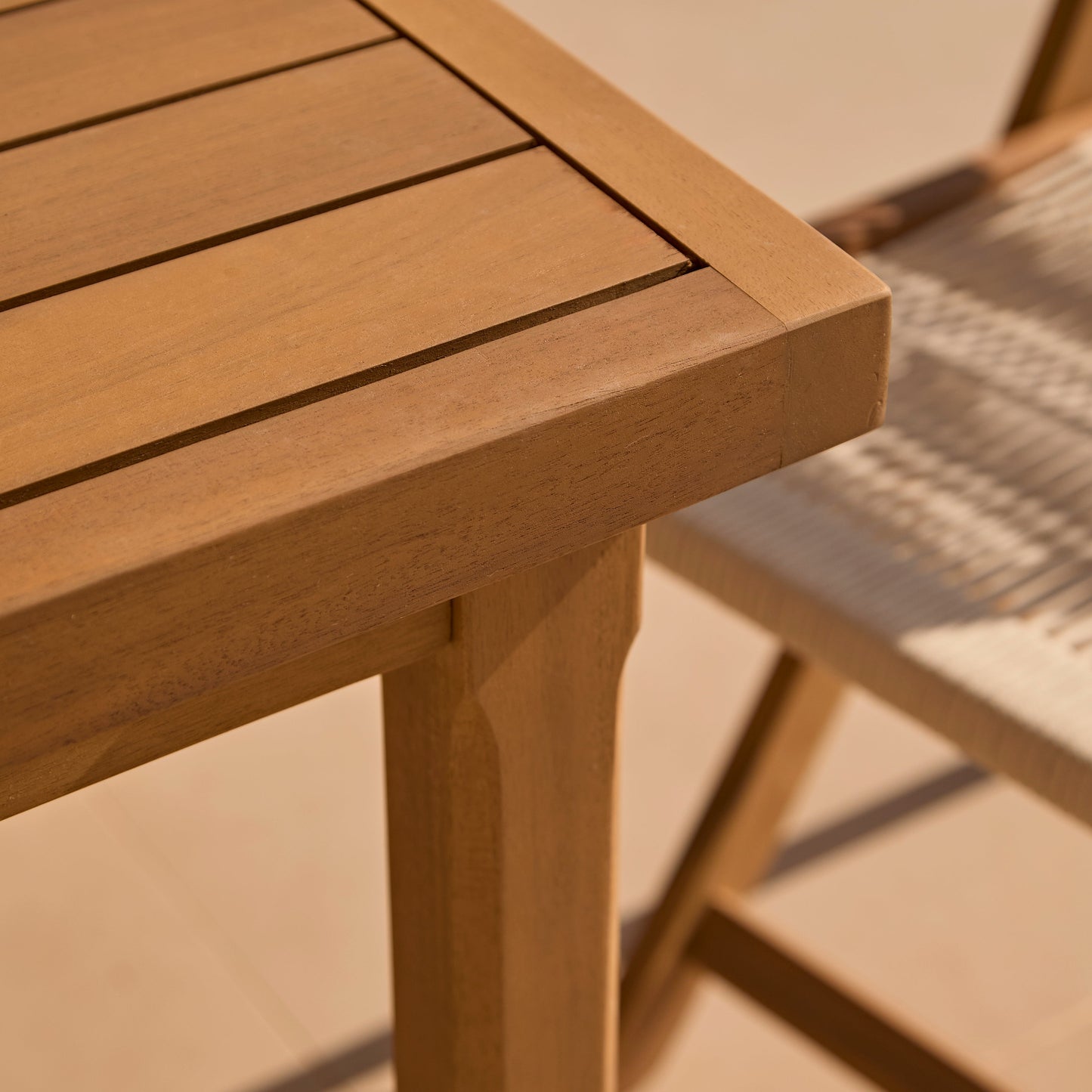 Harlyn 4 Seater Wooden Garden Dining Table - White Acacia