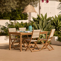 Harlyn 4 Seater Wooden Garden Dining Table - White Acacia