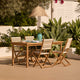 Harlyn 4 Seater Wooden Garden Dining Set with Cove Beige Chairs - 160cm