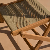 Harlyn 4 Seater Wooden Garden Dining Set with Cove Green Rope Chairs - 160cm
