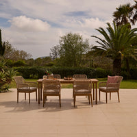 Harlyn 6 Seater Wooden Garden Dining Set with Killian Chairs - 200cm