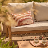 Harrelson 3 Seater Wooden Garden Chaise Corner Set - Natural Acacia and Sand