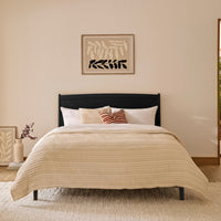 Ida King Size Wooden Bed - Black Oak