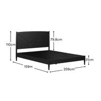 Ida King Size Wooden Bed - Black Oak