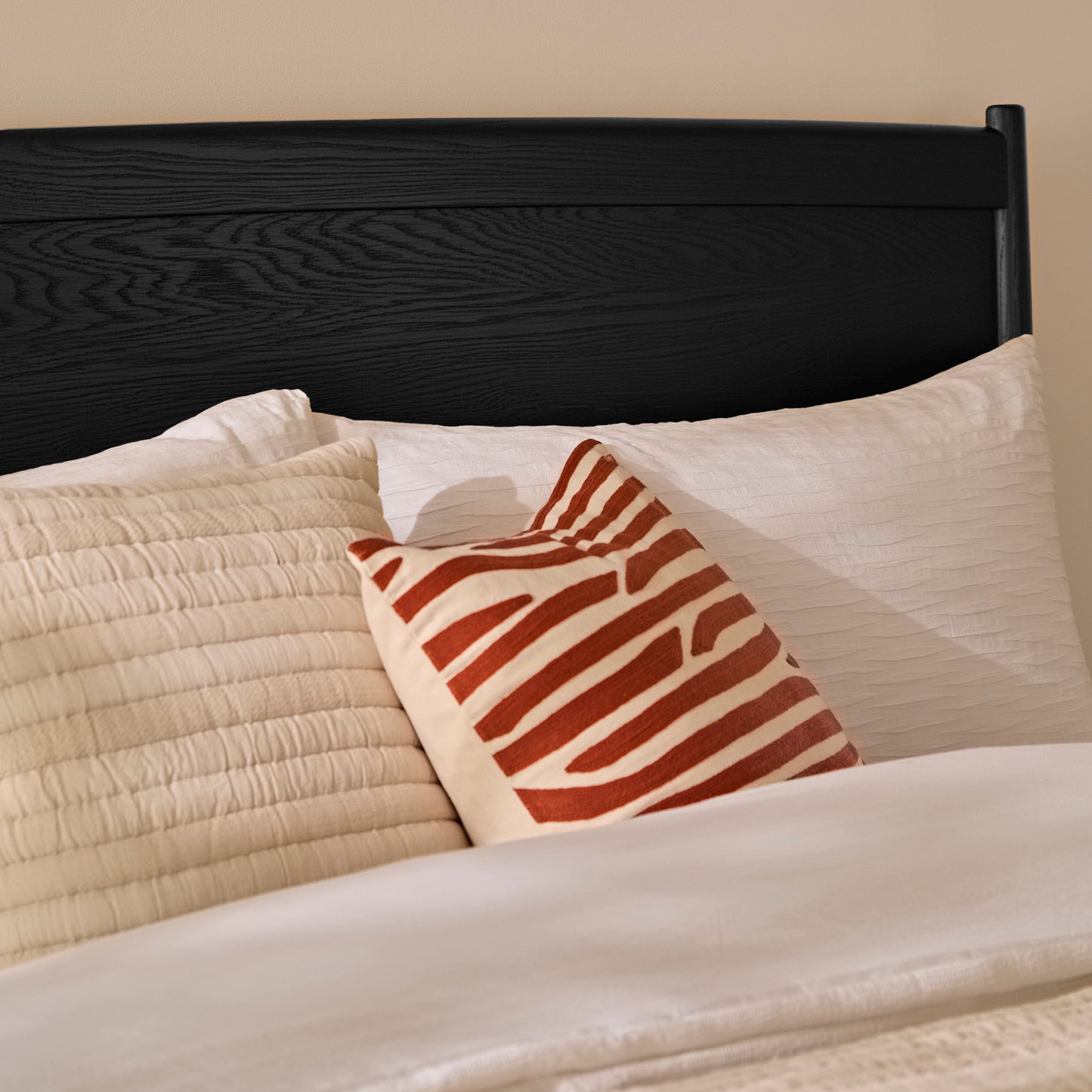 Ida Double Wooden Bed - Black Oak