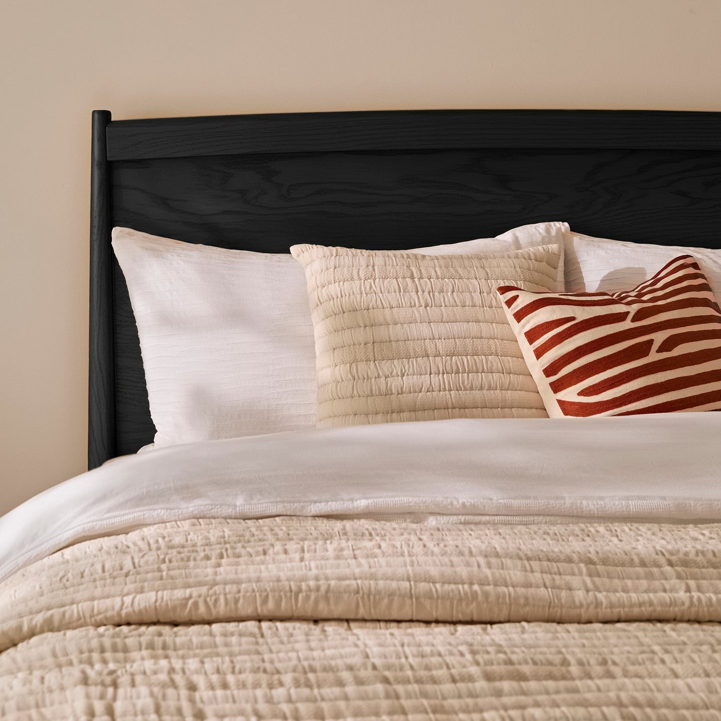 Ida Double Wooden Bed - Black Oak