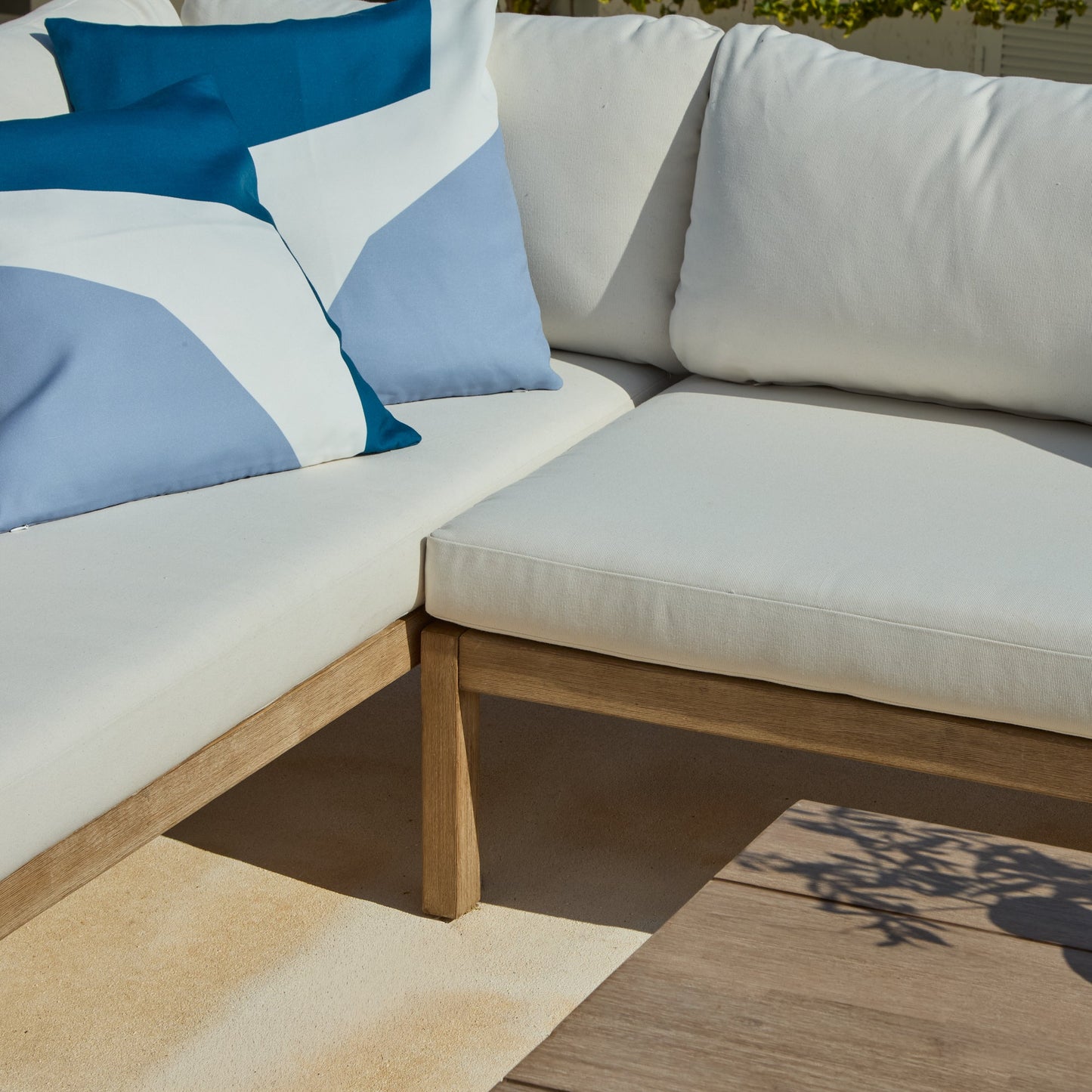 Imani 5 Seater Wooden Garden Corner Sofa with Coffee Table