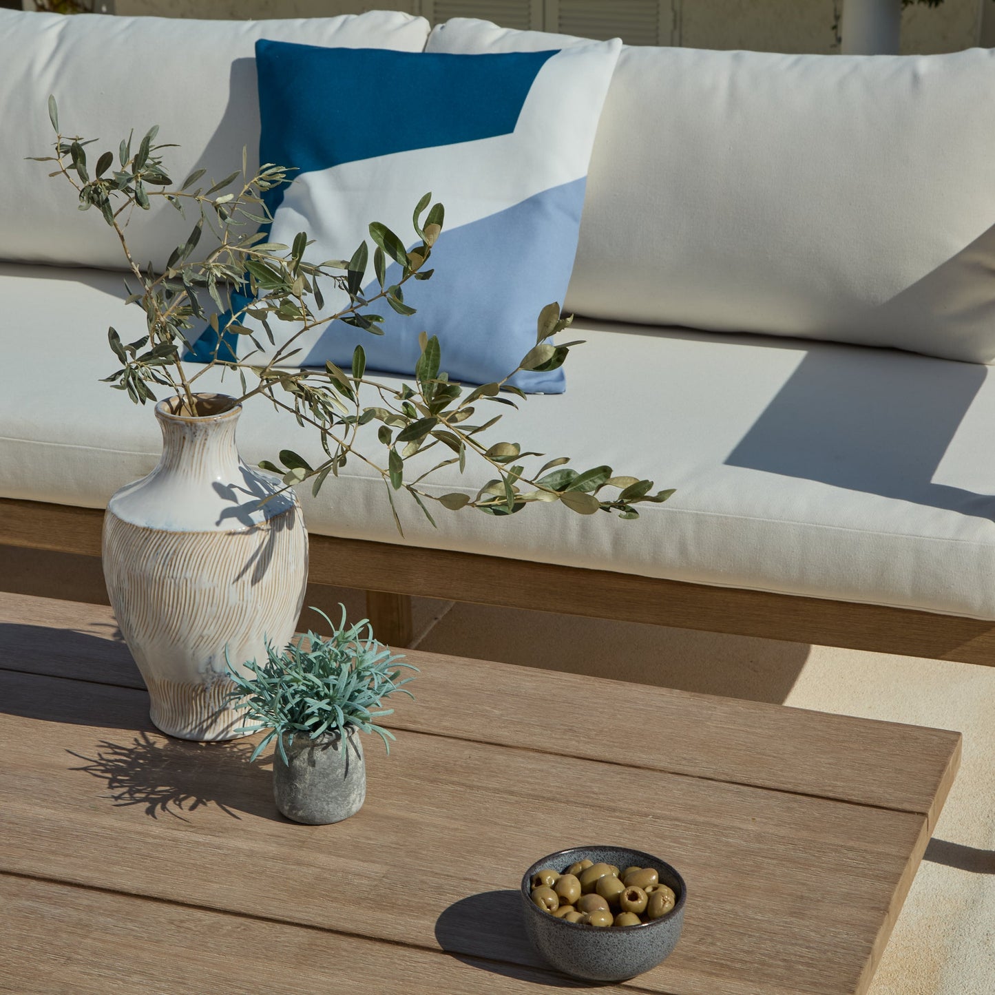 Imani 5 Seater Wooden Garden Corner Sofa with Coffee Table