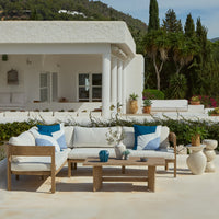 Imani 5 Seater Wooden Garden Corner Sofa with Coffee Table