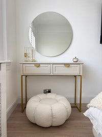 Outlet - Ines 2 Drawer Console Table - Taupe & Gold