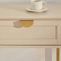 Outlet - Ines 2 Drawer Console Table - Taupe & Gold