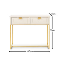 Outlet - Ines 2 Drawer Console Table - Taupe & Gold