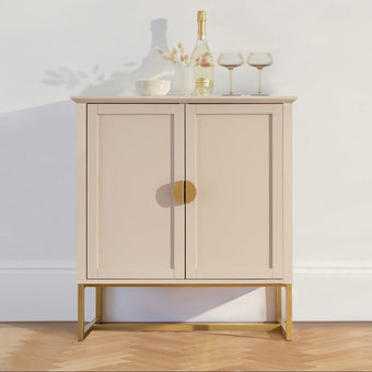 compare product Outlet - Ines 2 Door Sideboard - Taupe & Gold legs