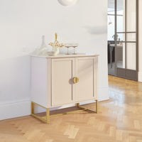 Outlet - Ines 2 Door Sideboard - Taupe & Gold legs
