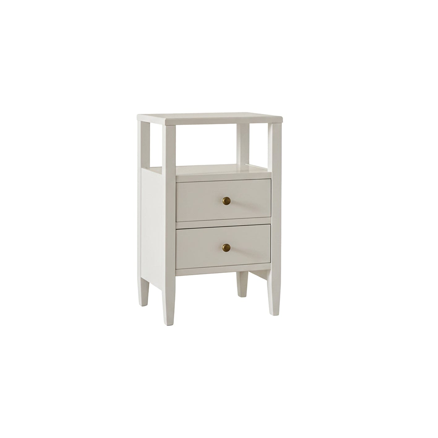 Outlet - Ivy 2 Drawer Bedside Table - Ivory White