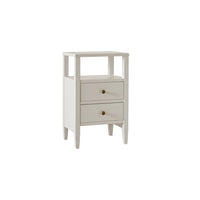 Ivy 2 Drawer Bedside Table - Ivory White