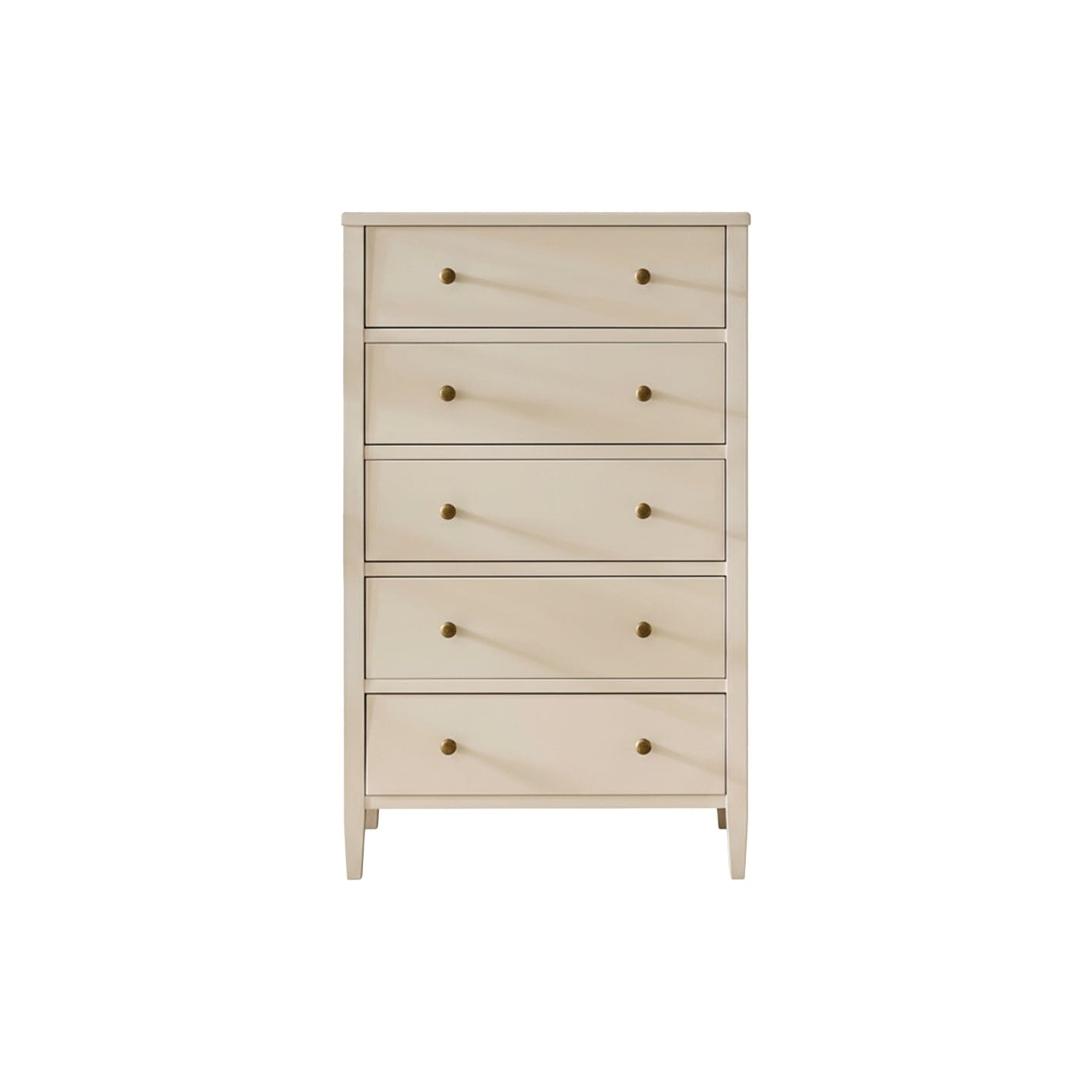 Ivy 5 Drawer Tall Chest of Drawers - Ivory White