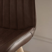 Bella Saddle Brown Dining Chairs - Set of 2 - Whitewash Oak Legs