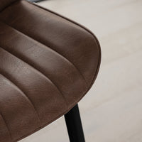 Bella Saddle Brown Dining Chairs - Set of 2 - Black Oak Legs