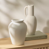 Outlet - Kalera 23cm Terracotta Vase - Off White