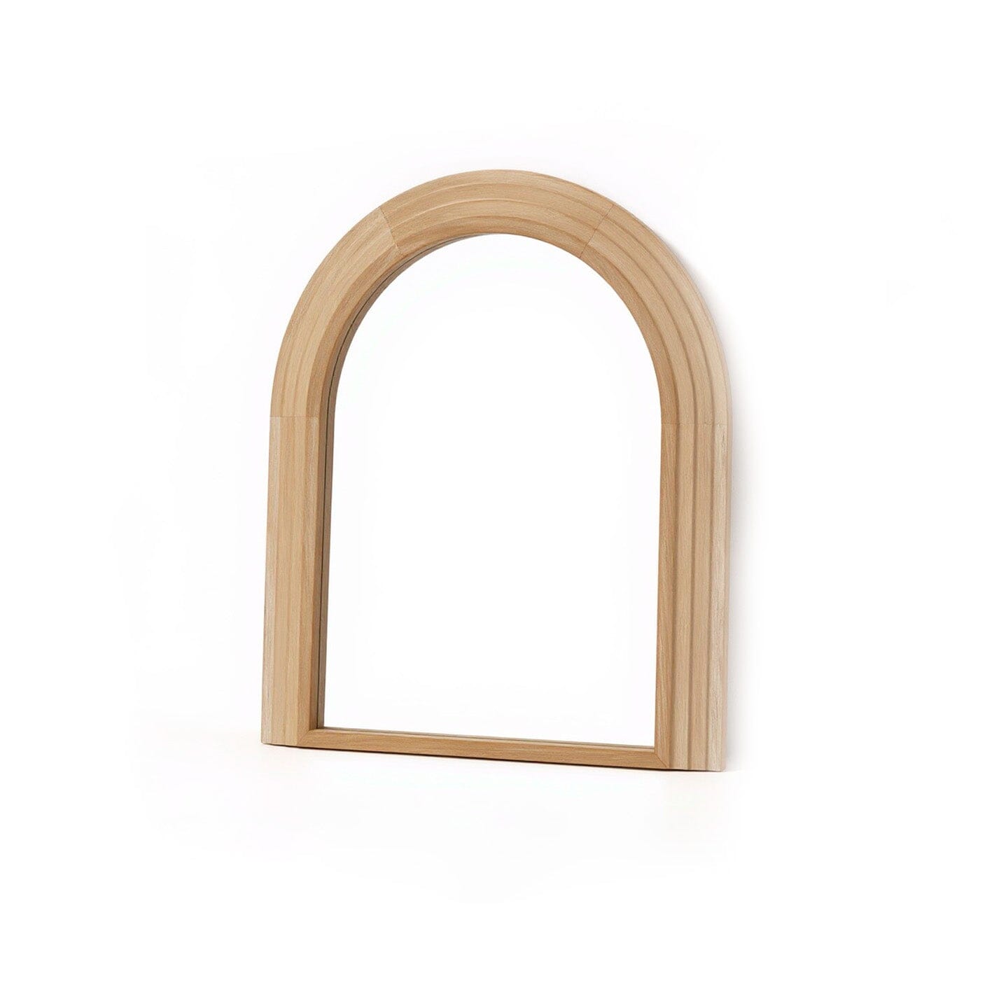 Outlet - Kubu 90 x 77cm Wooden Arch Mirror - Whitewash