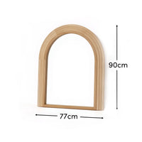 Outlet - Kubu 90 x 77cm Wooden Arch Mirror - Whitewash