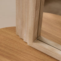 Outlet - Kubu 90 x 77cm Wooden Arch Mirror - Whitewash