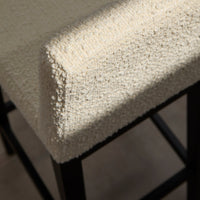 Outlet - Nolan Boucle Bar Stool - Black Oak Legs