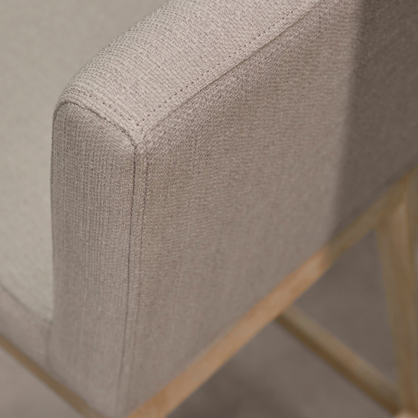 Outlet - Nolan Fawn Linen Bar Stool - Whitewash Oak Legs