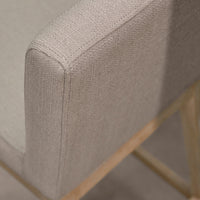 Outlet - Nolan Fawn Linen Bar Stool - Whitewash Oak Legs