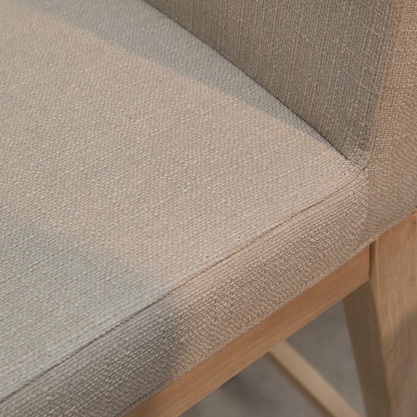 Outlet - Nolan Fawn Linen Bar Stool - Whitewash Oak Legs
