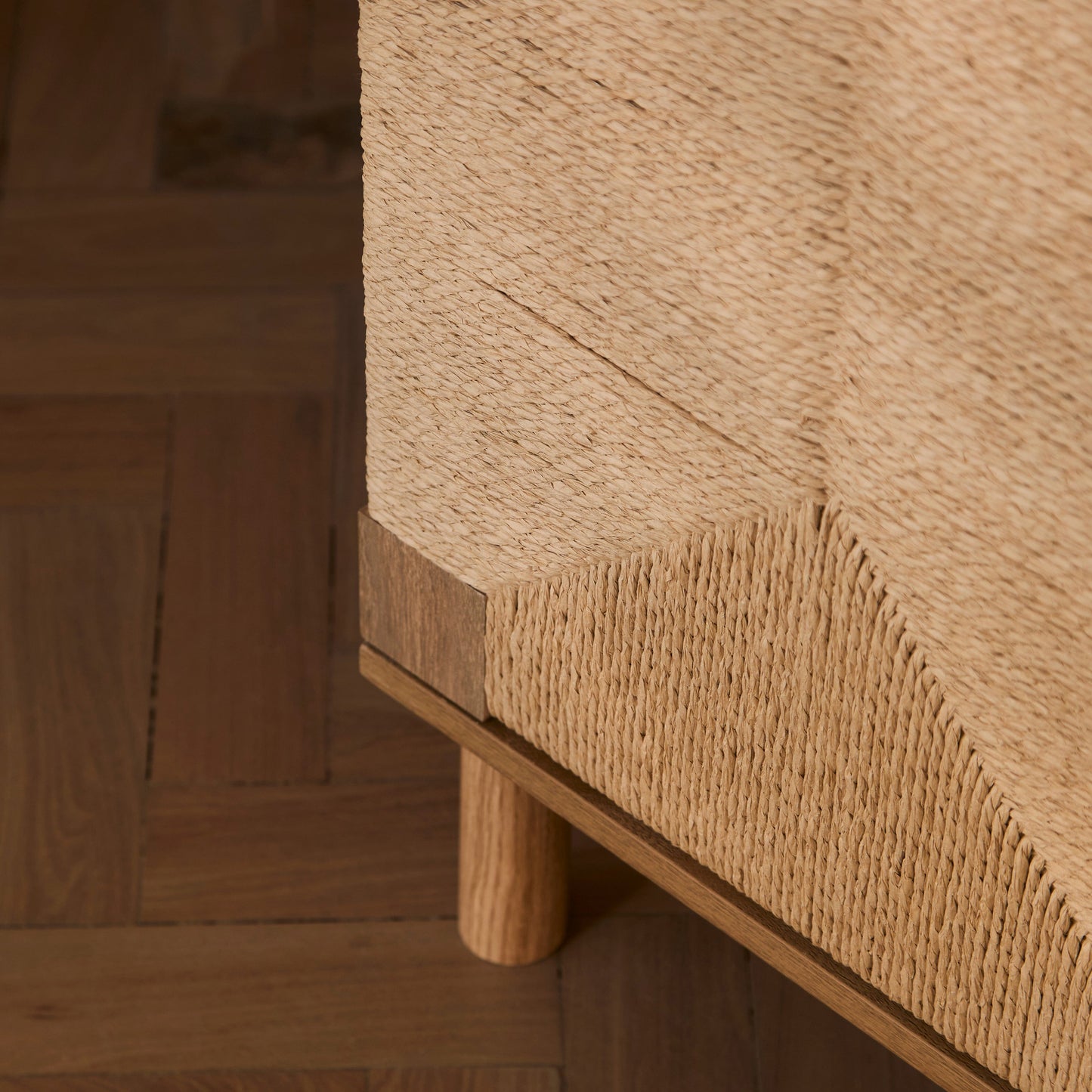 Outlet - Paloma Natural Weave 3 Door Large Sideboard - Natural Oak