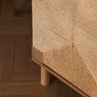 Outlet - Paloma Natural Weave 3 Door Large Sideboard - Natural Oak