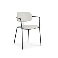 Luca Light Beige Boucle Dining Chairs - Set of 4 - Black Legs