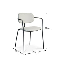Luca Light Beige Boucle Dining Chairs - Set of 4 - Black Legs