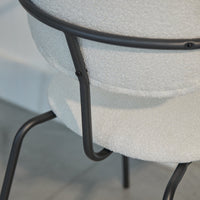 Luca Light Beige Boucle Dining Chairs - Set of 4 - Black Legs