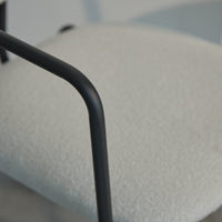 Luca Light Beige Boucle Dining Chairs - Set of 4 - Black Legs