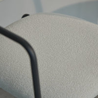 Luca Light Beige Boucle Dining Chairs - Set of 4 - Black Legs