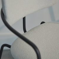 Luca Light Beige Boucle Dining Chairs - Set of 4 - Black Legs