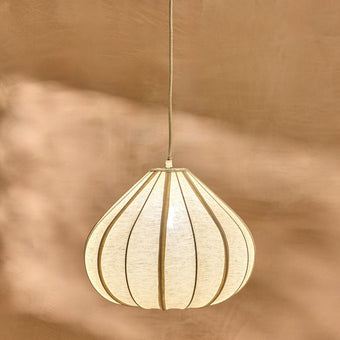 compare product Lahsun 46cm Fabric Pendant Light - Natural