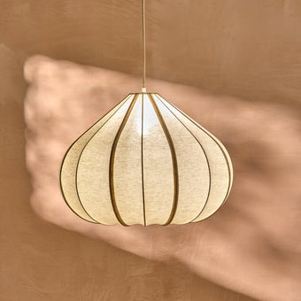 compare product Lahsun 56cm Fabric Pendant Light - Natural