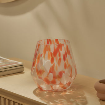 compare product Outlet - Lazio 17cm Glass Vase - Paprika Confetti