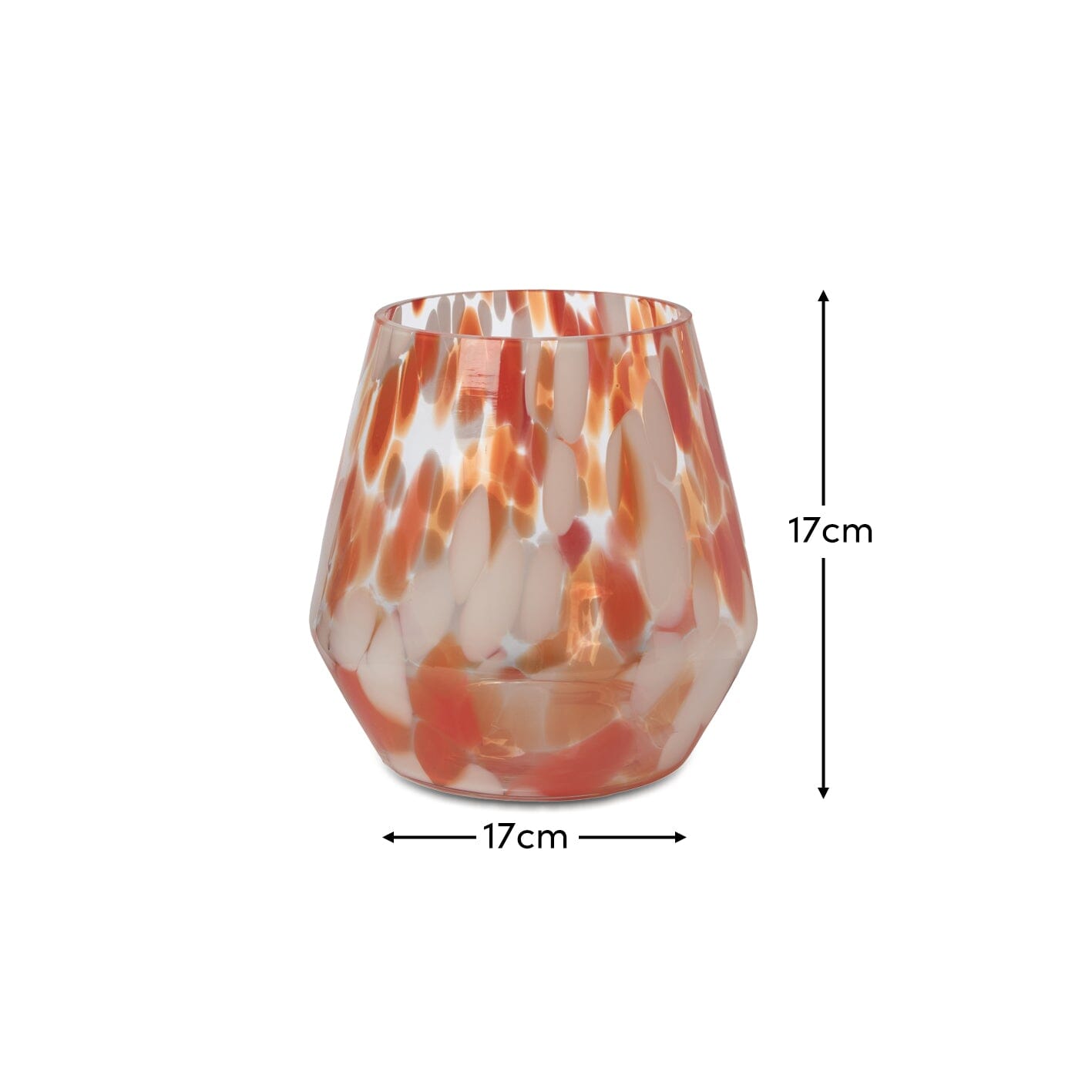 Outlet - Lazio 17cm Glass Vase - Paprika Confetti