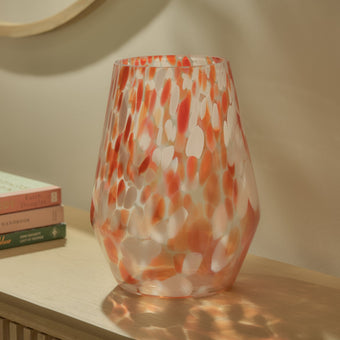 compare product Outlet - Lazio 28cm Glass Vase - Paprika Confetti
