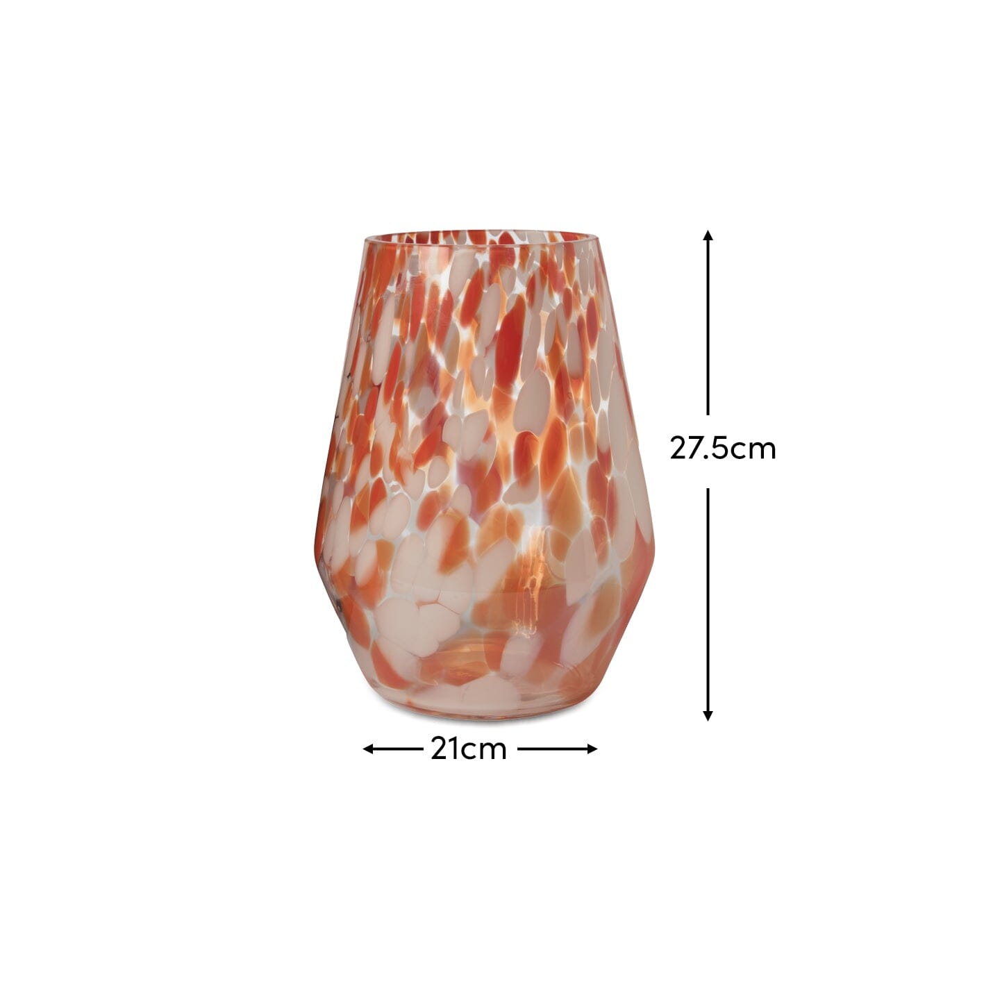 Outlet - Lazio 28cm Glass Vase - Paprika Confetti