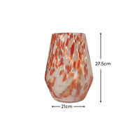 Outlet - Lazio 28cm Glass Vase - Paprika Confetti