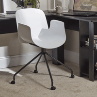 Outlet - Logan Office Swivel Chair - White with Black Legs