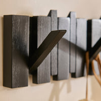 Outlet - Lowell Wooden Folding Coat Rack - Black Oak
